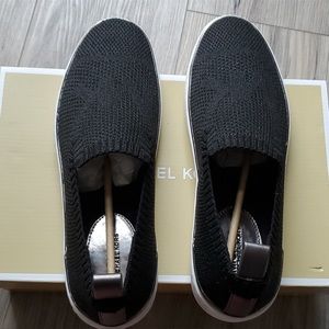Michael Kors Skyler slip on sneakers. Black and Gunmetal trim. Size 10 NO box.
